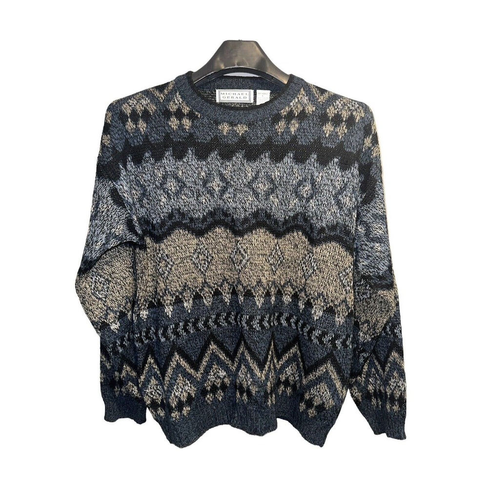 Michael Gerald 100% Acrylic Long Sleeve Pullover Sweater Size Large